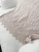 Load image into Gallery viewer, Handmade overdyed dusty pink lace table runner tablecloth