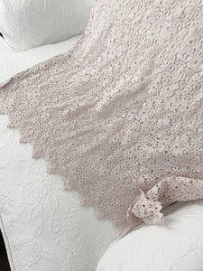 Handmade overdyed dusty pink lace table runner tablecloth
