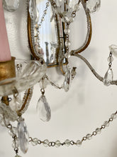 Load image into Gallery viewer, Antique Italian beaded crystal candle sconce