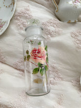 Load image into Gallery viewer, Gorgeous vintage hand painted rose apothecary jar