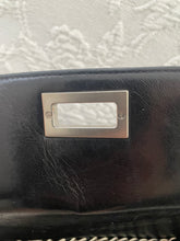Load image into Gallery viewer, Authentic Chanel jumbo mademoiselle chocolate bar style black lambskin flap vintage bag