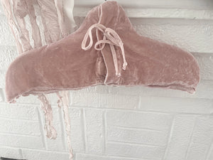 Handmade pink velvet hanger cover