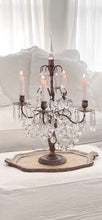 Load image into Gallery viewer, Incredible large antique french crystal Girandole 4 arm candelabra