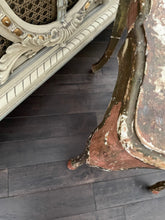Load image into Gallery viewer, Gorgeous chippy aged pink gold Florentine table