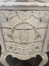 Load image into Gallery viewer, Incredible antique french wood table three drawer