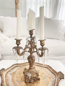 Incredible antique french crystal candelabra