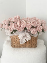 Load image into Gallery viewer, Antique French xl gathering basket with ruffled bow