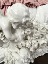 Load image into Gallery viewer, Incredible huge antique french porcelain cherub basket vase