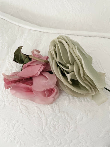 Pair vintage millinery flowers