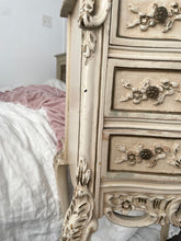 Load image into Gallery viewer, Incredible antique french wood table three drawer