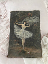 Load image into Gallery viewer, Antique French ballerina oil painting on canvas