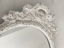 Load image into Gallery viewer, Antique French wood ghosted barbola mirror