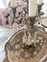 Load image into Gallery viewer, Incredible antique french crystal candelabra