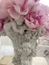 Load image into Gallery viewer, Incredible huge antique french porcelain cherub basket vase