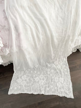 Load image into Gallery viewer, Antique long embroidered voile tablecloth or curtain