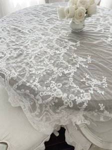 SOLD TO K ONE LEFT Handmade long french lace tablecloth or curtain