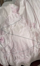 Load image into Gallery viewer, Handmade pink silk dupioni and French lace tree throw