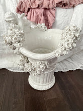 Load image into Gallery viewer, Incredible huge antique french porcelain cherub basket vase