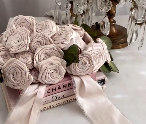 Handmade silk ribbonwork bouquet