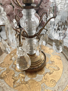Antique french crystal Girandole