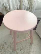 Load image into Gallery viewer, Antique perfect pink chippy wood stool