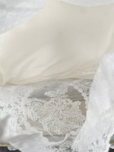 Handmade French lace and silk boudoir pillow