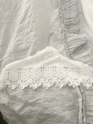 White lace batiste hanger cover