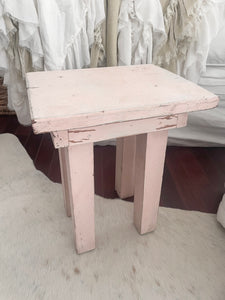 Perfect petite antique pink chippy wood table