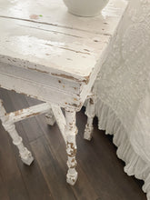 Load image into Gallery viewer, SOLD TO K The most perfect chippy white antique wood side table