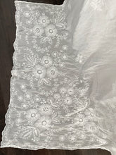 Load image into Gallery viewer, Antique long embroidered voile tablecloth or curtain