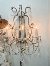 Load image into Gallery viewer, Stunning vintage crystal beaded Italian sconce with plug