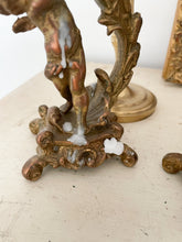 Load image into Gallery viewer, Exquisite pair antique french cherub candlesticks