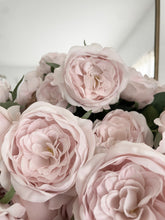 Load image into Gallery viewer, ONE left Bouquet of six palest pink overdyed real feel long stem garden rose bouquet