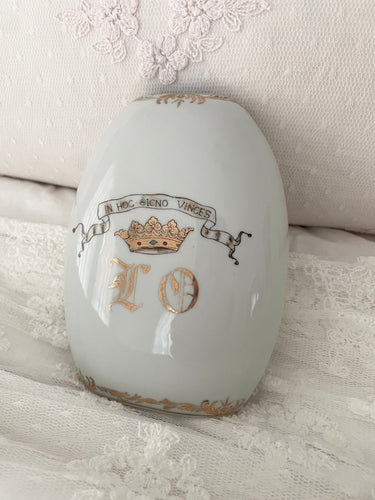 Rare antique hand painted crown vase