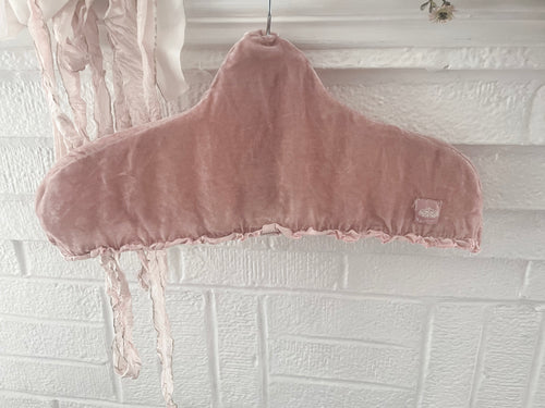 Handmade pink velvet hanger cover