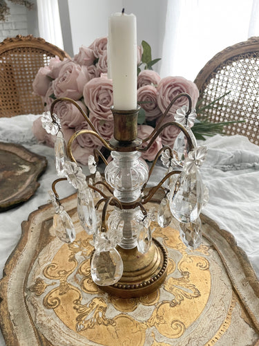 Antique french crystal Girandole