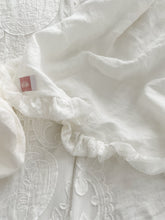 Load image into Gallery viewer, Handmade white linen and lace tablecloth or throw