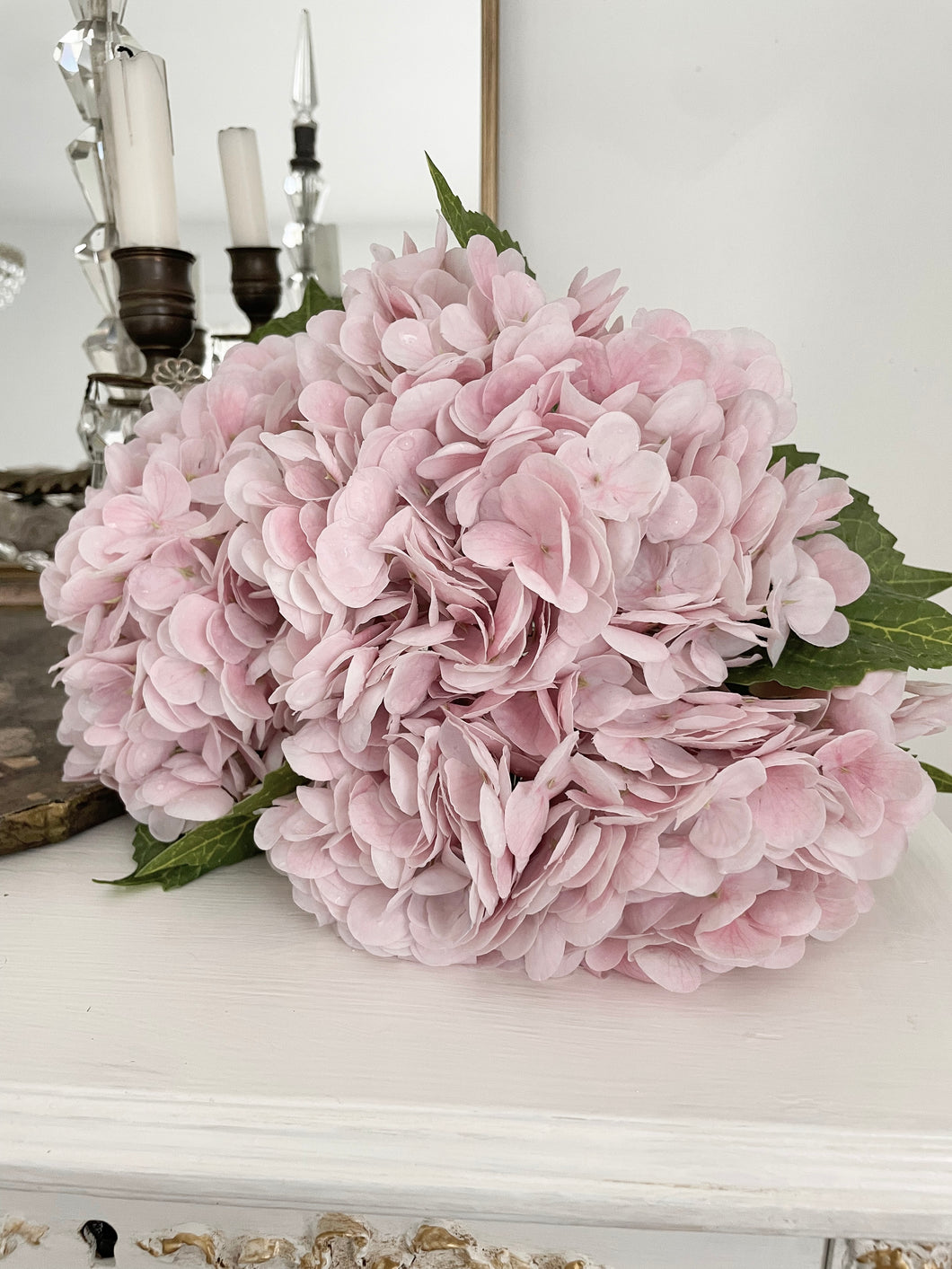 ONLY 1 left Bouquet life sized real feel hand overdyed pink hydrangea