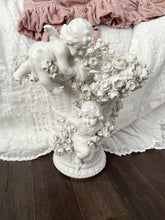 Load image into Gallery viewer, Incredible huge antique french porcelain cherub basket vase