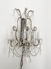 Load image into Gallery viewer, Stunning vintage crystal beaded Italian sconce with plug