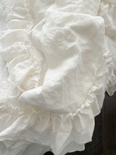 Load image into Gallery viewer, Handmade linen ruffled xl tablecloth or throw