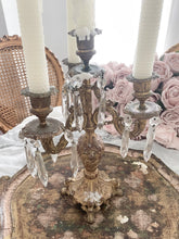 Load image into Gallery viewer, Incredible antique french crystal candelabra