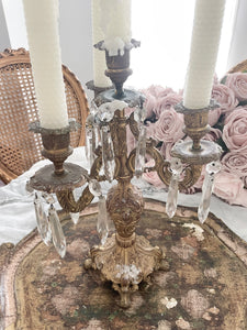 Incredible antique french crystal candelabra