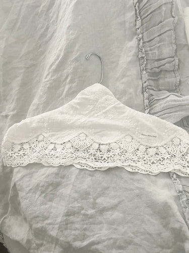White lace batiste hanger cover