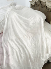 Load image into Gallery viewer, Antique long embroidered voile tablecloth or curtain