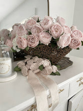 Load image into Gallery viewer, ONE left Bouquet of six palest pink overdyed real feel long stem garden rose bouquet