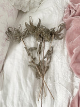 Load image into Gallery viewer, set 4 vintage  french silk wrapped beaded silver flowers
