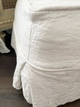 Load image into Gallery viewer, Rachel Ashwell couture damask small squishy ottoman slipcover
