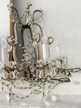 Load image into Gallery viewer, Stunning vintage crystal beaded Italian sconce with plug