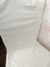 Load image into Gallery viewer, Custom tailor made white denim chair slip with piping